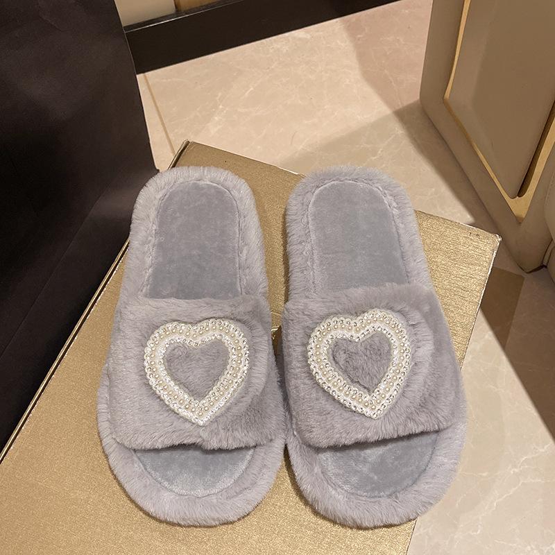 Fashion Winter 2025 New Women's Slippers Anti Slip Casual Indoor Flat Shoes Women's Warm Shoes Solid Color Fashion Women's Slippers