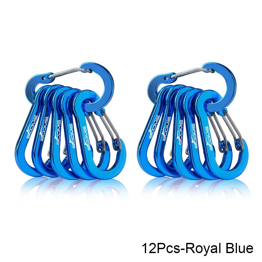 6 Pieces 12 Pieces Outside Camping Multi-tool Carabiner Steel Small Carabiner Clip Fishing Accessories High Quality Practical Daily Use