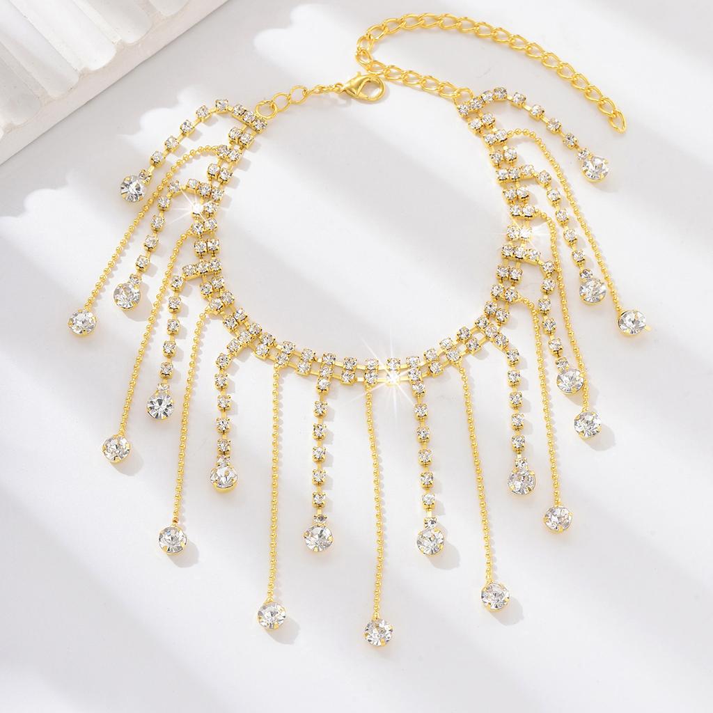 Women's fashionable, lightweight and luxurious tassel ankle chain accessories, designed with geometric tassel accessories
