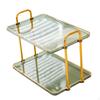 2 Layer Bathroom Counter Organizer Multifunctional Stand Light Luxury Display Shelf Sturdy Tray
