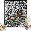 DIY Coloring Blanket With 24 Color Acrylic Markers Floral Theme Cloth Painting Throw Blanket For Sofa Bedroom Decor Gift
