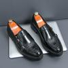 Retro Men Loafers Black Green PU American Slip-on Comfortable High-end Leather Shoes Business Travel Shoes Men Sizes 38-46