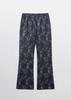 Pibeuseupibeuseu Scanned Lace Boots-Cut Pants / Navy