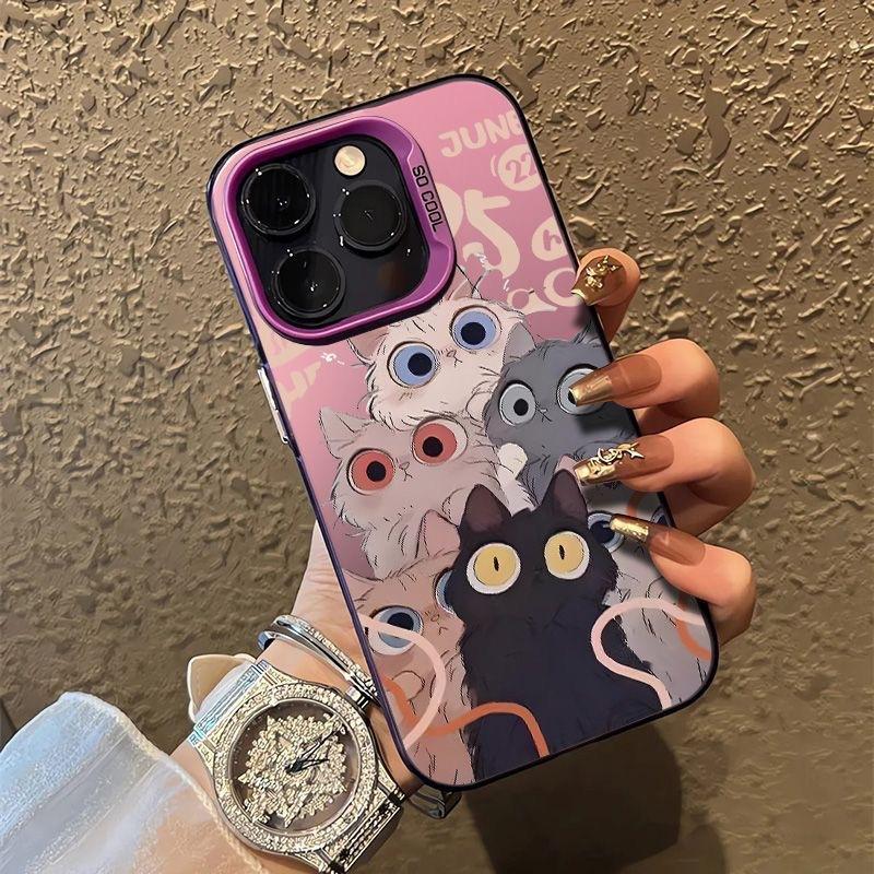 Big Eye Meow is compatible with iPhone 14 Pro, Cartoon 16 Pro Max phone case, iPhone 15 Cute 13 Pro niche 12