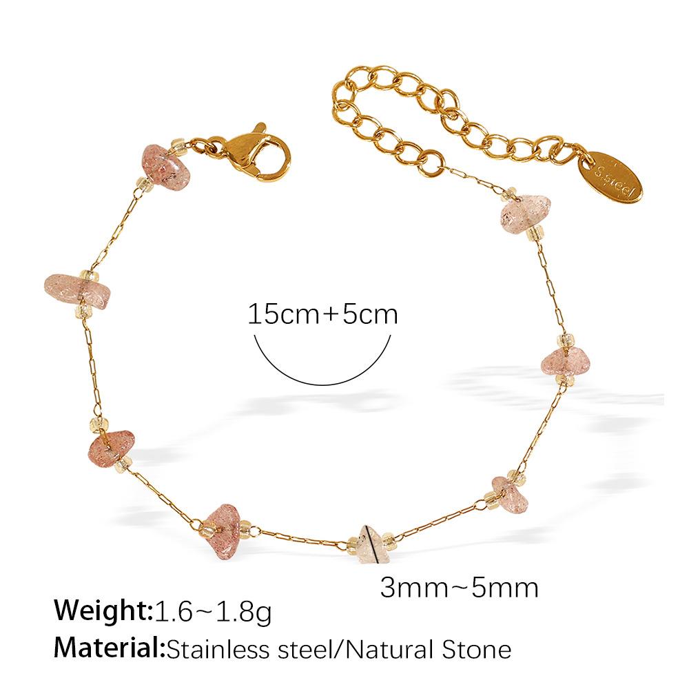 Colorful gravel boho style necklace bracelet irregular jewelry set for women