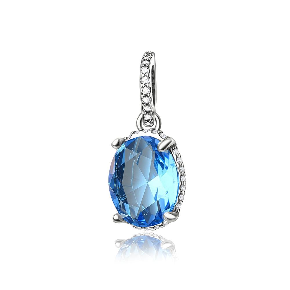 Blue Series 925 Sterling Silver Sapphire Tree of Life Bottle Elephant Planet Ocean Heart Charm Fit DIY Bracelet Necklace Gifts