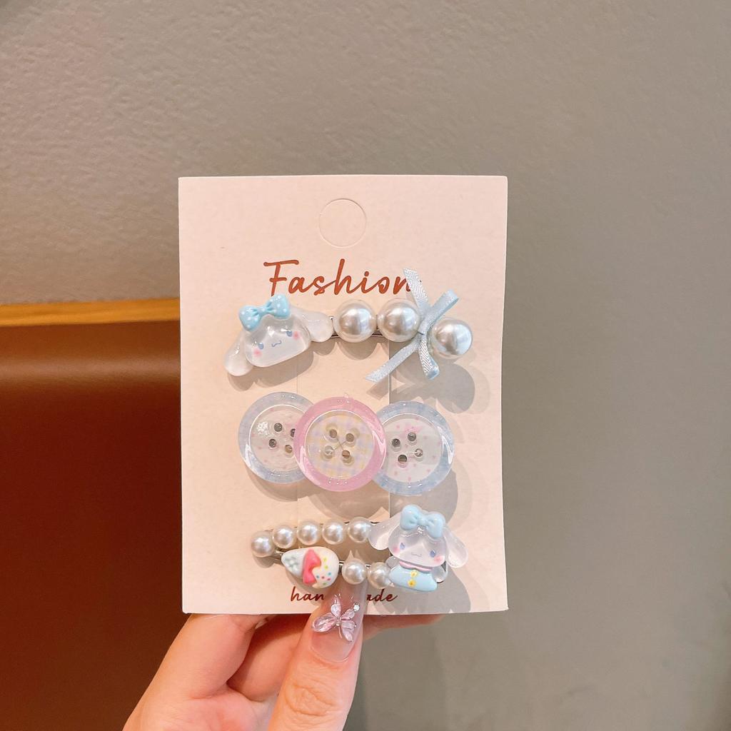 Cartoon Button Children'S Hairpin Cute Kt Cat Girl Heart Bangs Edge Clip Hairpin Student Broken Hair Duck Bill Clip Hair Accessories