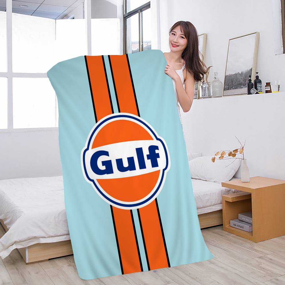 

G-Gulf Racing Car Logo Microfiber Printed Beach Towel Mountain Climbing Yoga Beach Swimming Running Absorbent Soft Towel W30*H60(CM)