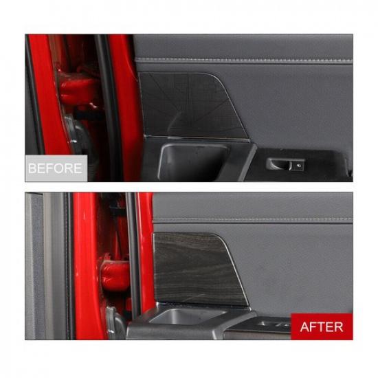 4X Car Interior Door Panel Decor Cover Trim For + Ford F150 Black Wood Grain