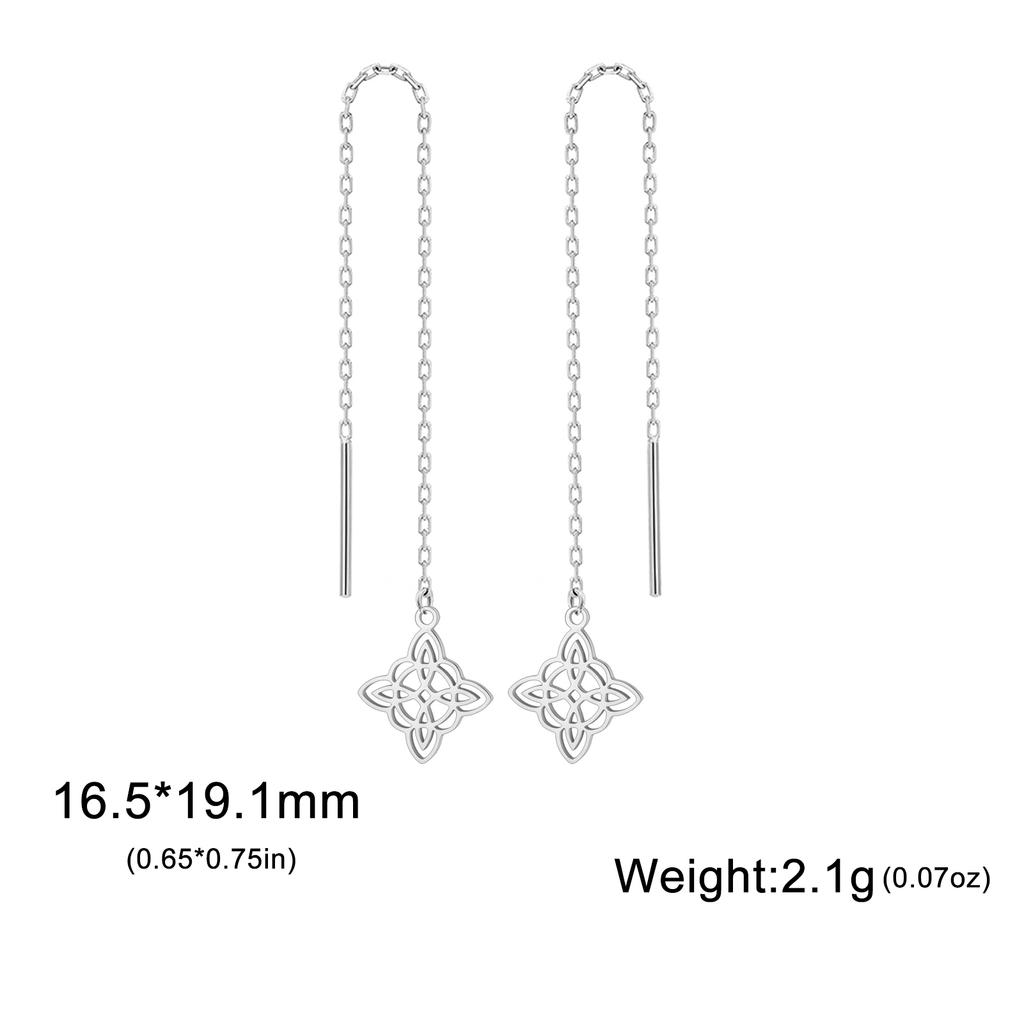 LIKGREAT Stainless Steel Witches Knot Stud Earrings for Women Irish Lucky Celtics Knot Amulet Earring Jewelry Gifts Wholesale