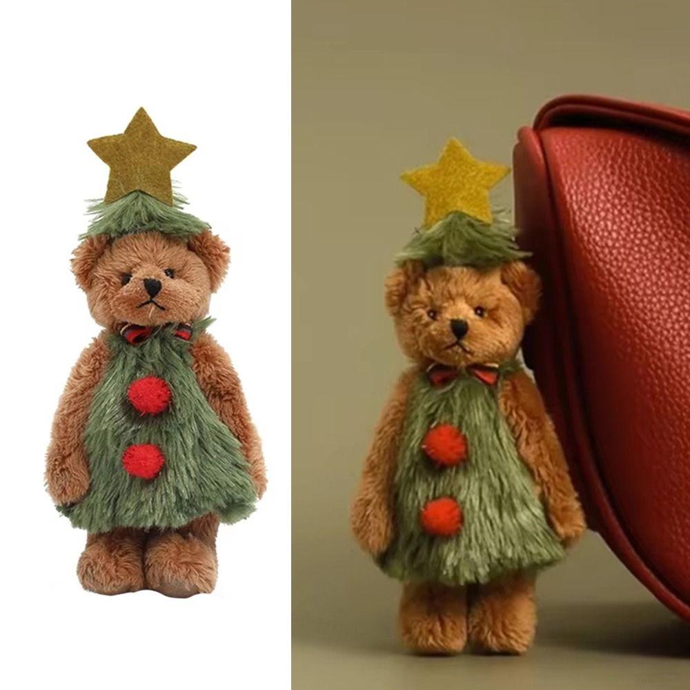 Bear Shaped Christmas Plush Bear Cartoon 3D Stuffed Animals Bear Toy  Festive Decoration