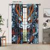 Dragon Curtains - Retro Asian-Inspired Blackout Curtains with Vibrant Dragon & Cloud Design    Polyester Machine Wash