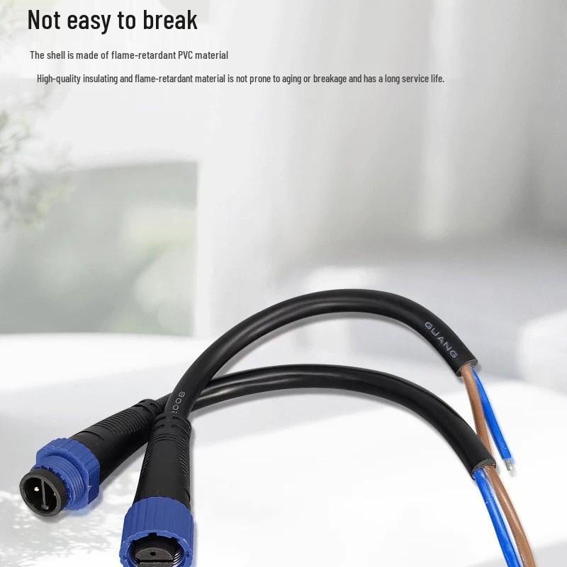 M15 IP65 Waterproof Automotive Connector Cable, 2P/3P/4P/5P LED Power Supply, Male-Female Connector