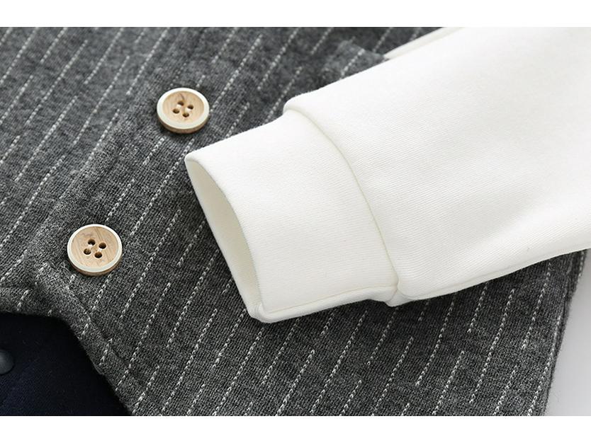 Newborn Padded First Birthday Dress & Romper Suit for Autumn/Winter - Baby Boy's 100-Day Crawling Outfit