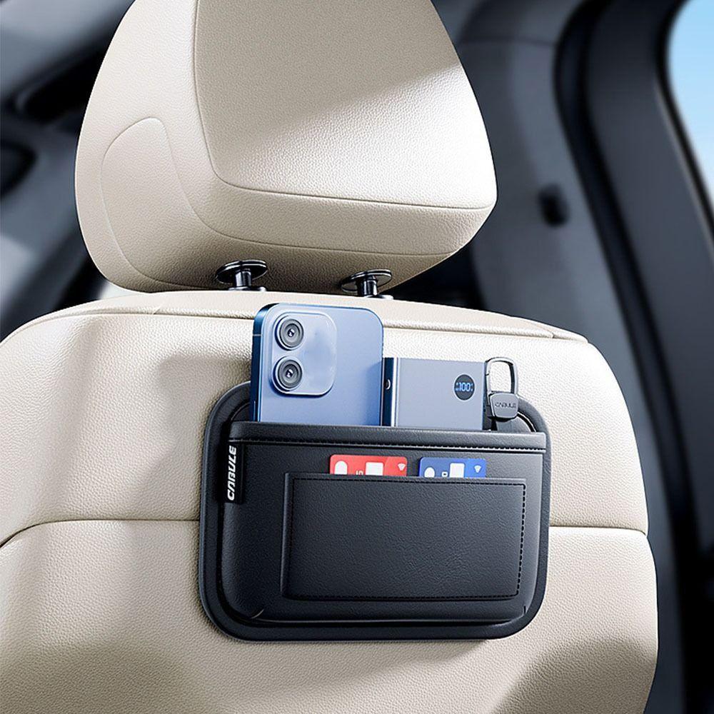 PU Leather Car Organizer Storage Bag Reserved Car Purse Bag  Receipts  Card