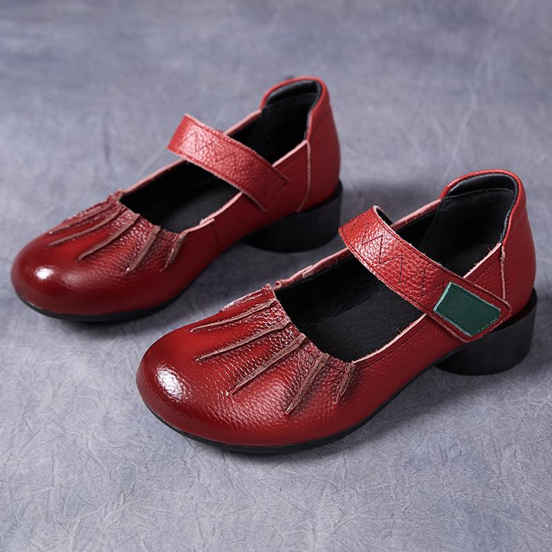 Fashion GKTINOO 2025 Spring Pleated Genuine Cow Leather Shoes Women Shoes Elegant Fashion Shoes Woman Retro Handmade Shoes High Heels