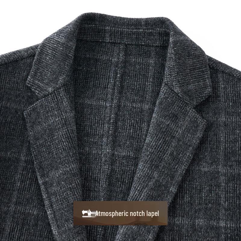 Men's Plaid Wool Blend Double-Sided Overcoat