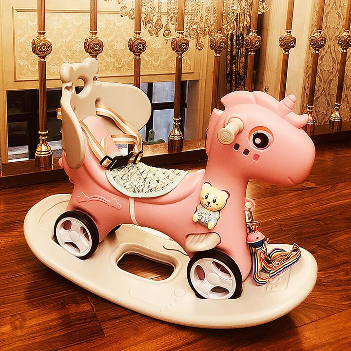 

Детское кресло-качалка лошадка-качалка троянский конь детская лошадка-качалка детская качалка машинка-каталка йо-йо машинка 2-в-1 годовалый pink + backrest