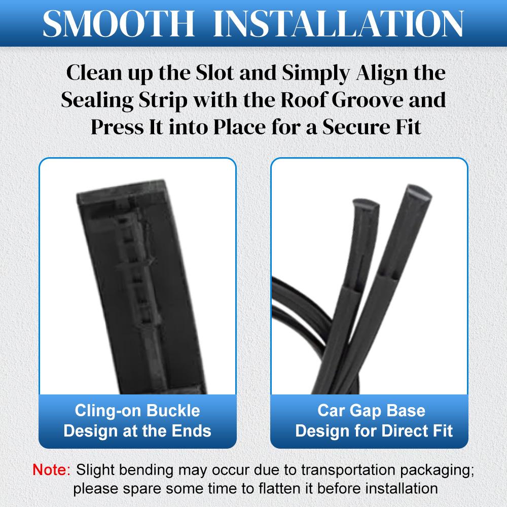 For Toyota Yaris Hatchback 2006-2014 Car Roof Rubber Drip Side Finish Moulding Seal Strip Trim Black 2PCS