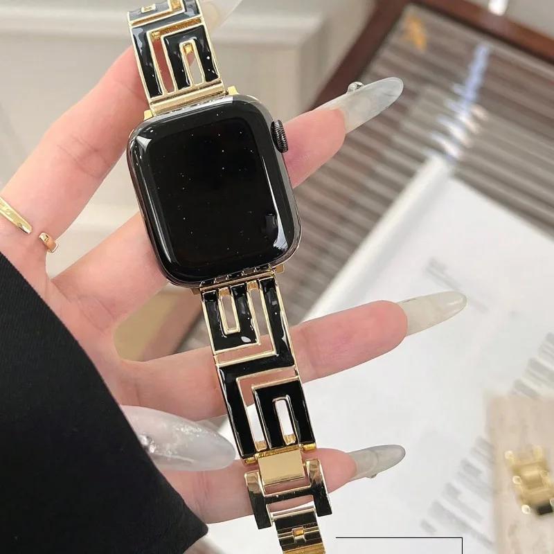 Luxury Metal Strap for Apple Watch S10 46mm 42mm Ultra 2 49mm 9 8 7 45mm 41mm Women Band for iWatch SE 6 5 4 40mm 44mm 38mm