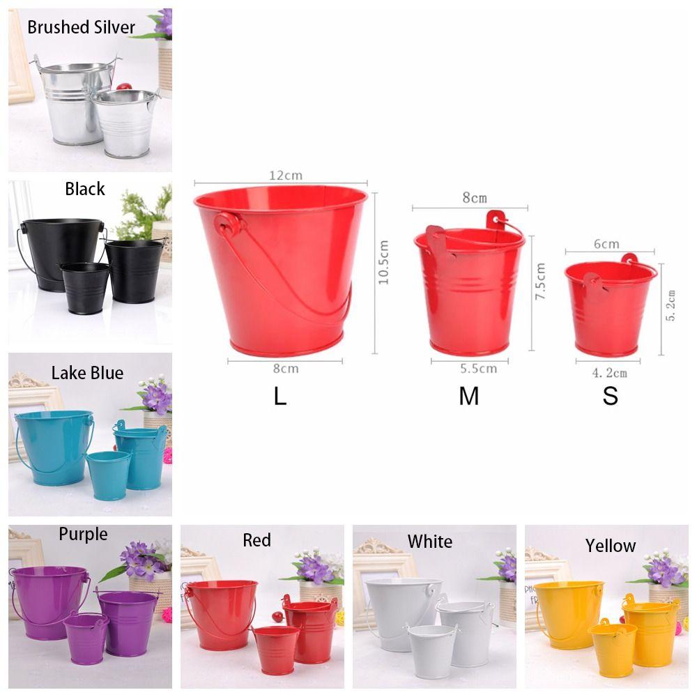 Blaszane Żelazne Doniczki Żelazny Hak Artystyczny Beczka na Kwiaty Miniatury Pastoralny Mini Blaszany Wiaderko na Wodę Doniczki na Sukulenty