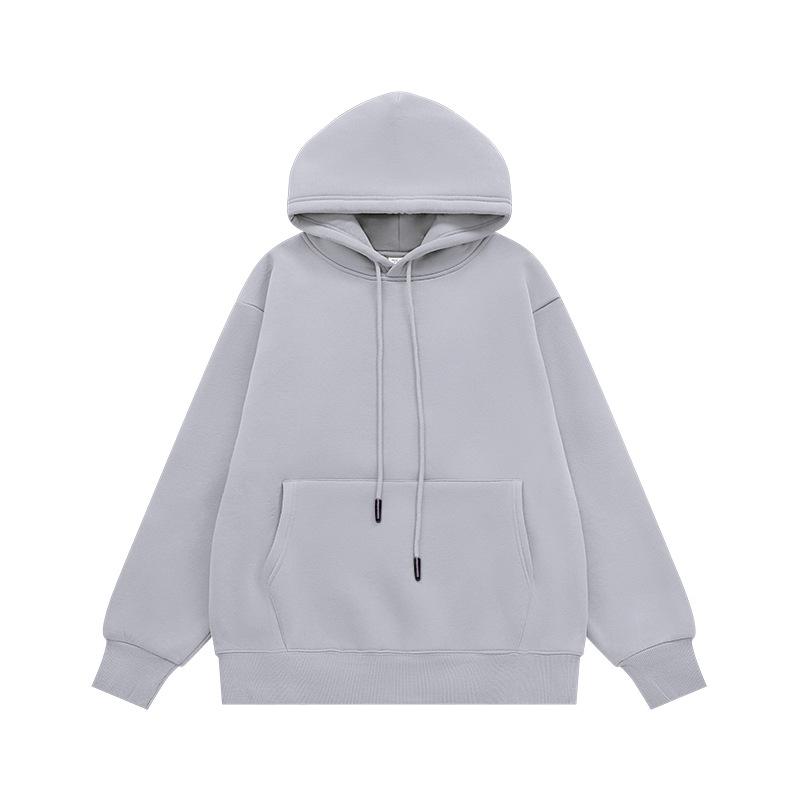 INF Unisex Plush Hoodie | 2024 Autumn/Winter Solid Color Trendy Casual Sweatshirt