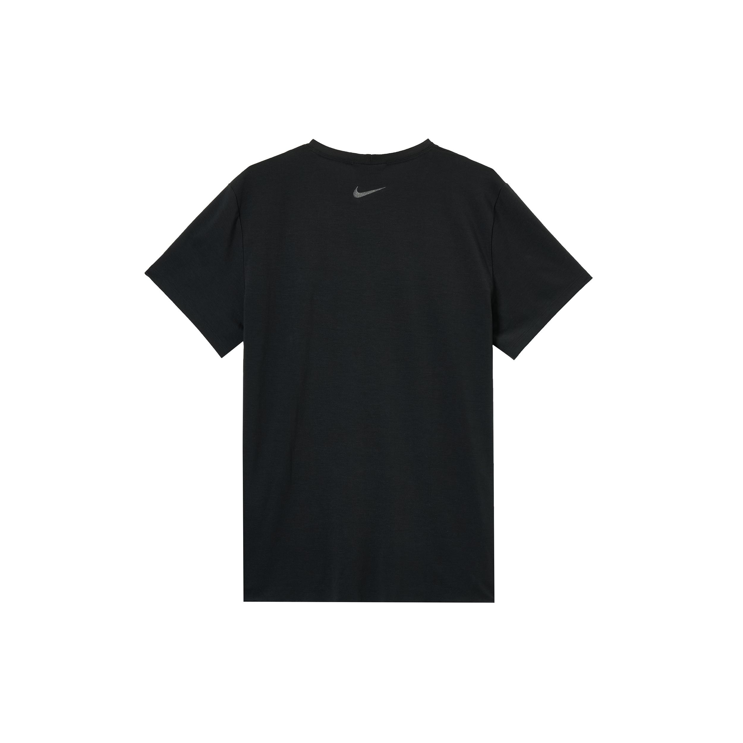 Nike Yoga Dri-Fit Solid Color Round Neck Short Sleeve Black Men s DM7826-010 S