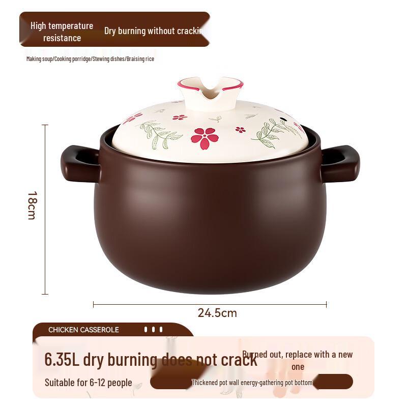 

WUHE Crack-Resistant Ceramic Soup Pot for Gas Stoves