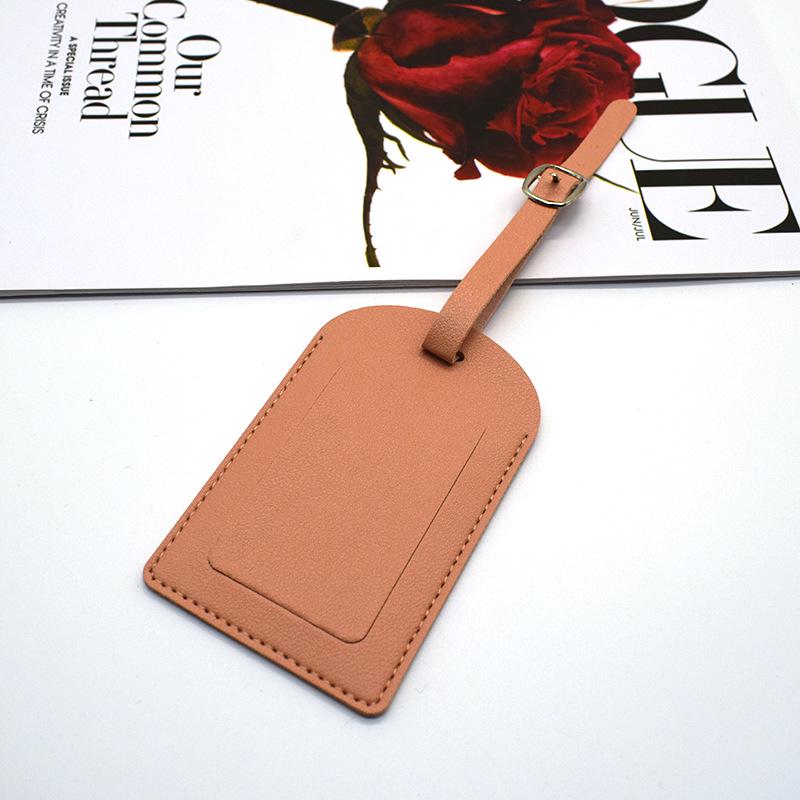 Customizable PU Leather Luggage Tag with Hardware Buckle & Signature Paper
