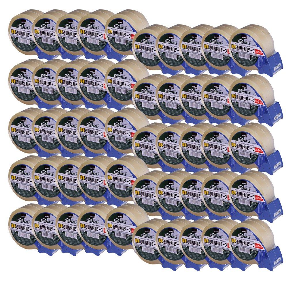 

Nitoms Thick Transparent Packing Tape with Cutter 50mm x 50m J6160 50 rolls PK-3900CT