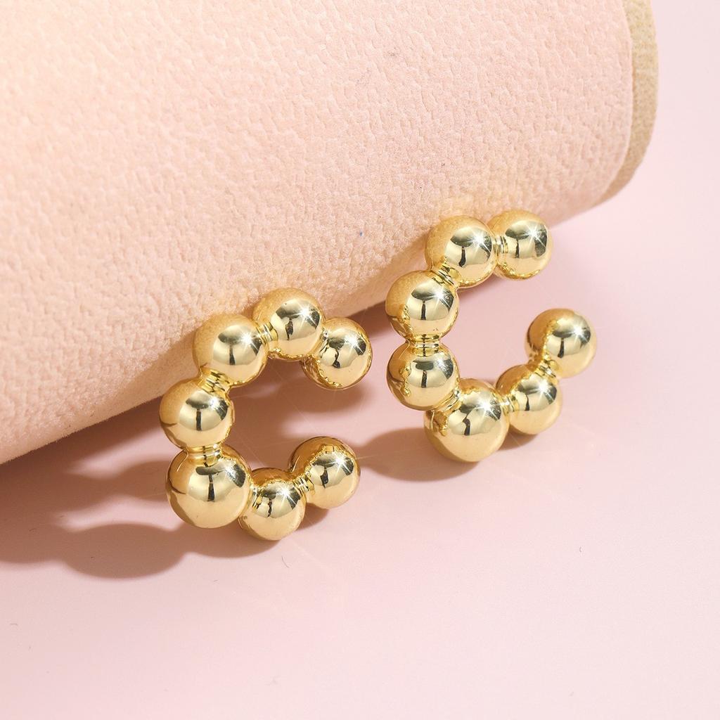 4Pcs Exaggerated Circle C-Shaped Large Ear Clip for Women Simple Chunky Gold Plated Thick Earrings Set Fashion Jewelry Gifts New