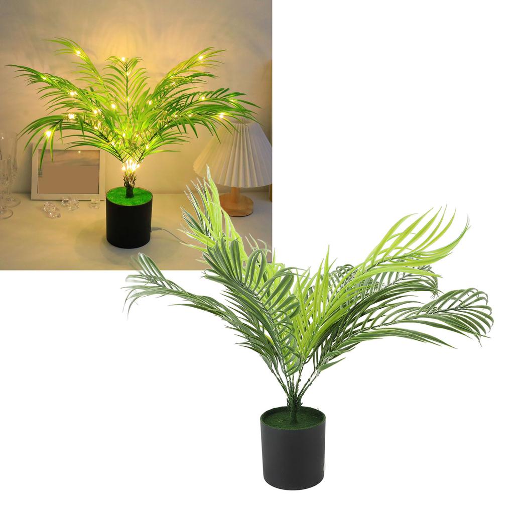Plant Night Light USB Powered Realistic Green Bonsai Night Lamp for Indoor Office Home