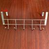 Stainless Steel Over the Door Hanger Rack 5 Hooks for Small Space Organization