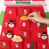 24 Day Advent Calendar Santa Felt Pendant for Christmas Decoration Pendant Countdown  Holiday Wall Calendar Home Decoration
