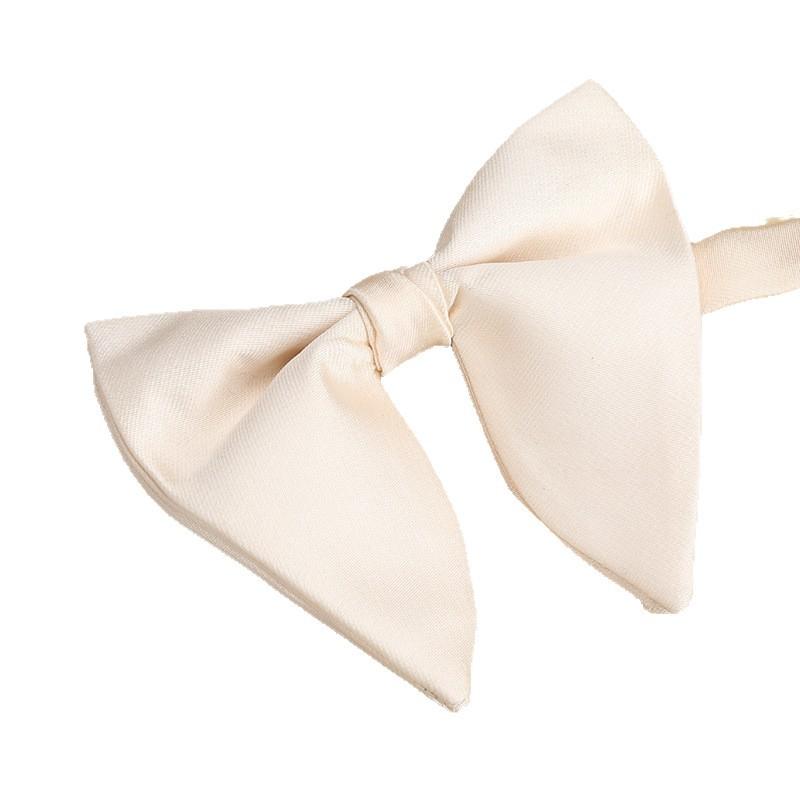 New Yarn-Dyed Polyester Beige Horn Bow Tie Unisex Business Casual Versatile Crisp And Stylish
