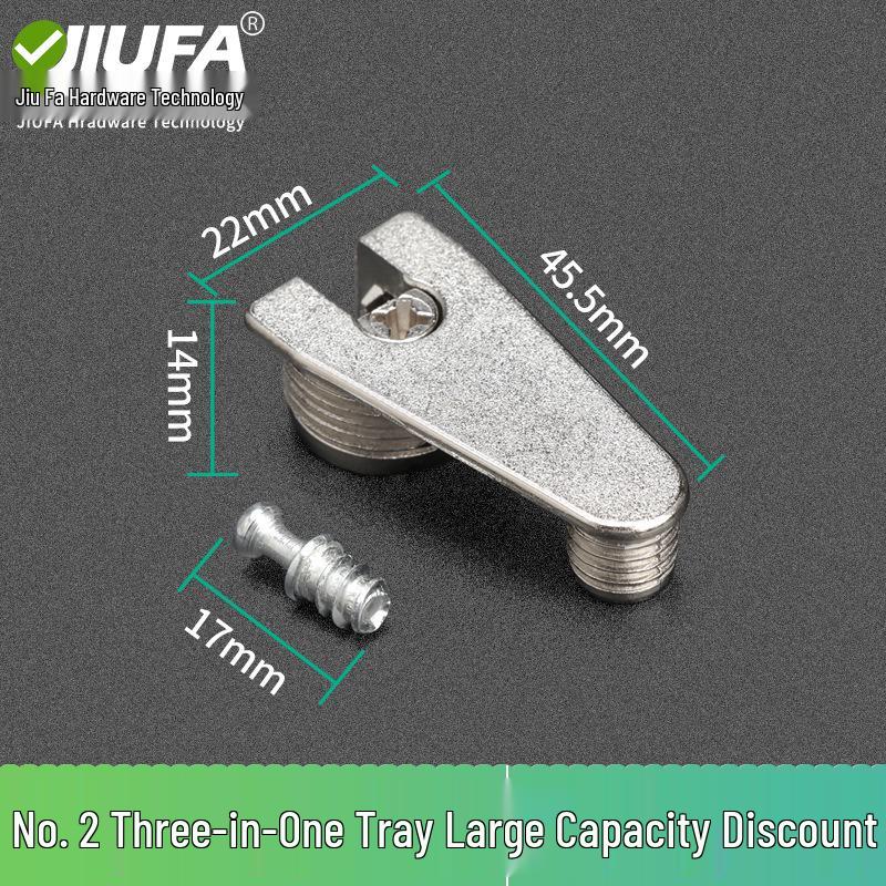 Minimalist Gunmetal Gray 3-in-1 Shelf Bracket & 12mm Cabinet Connector