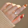 Shopkeeper's Recommendation Original design rabbit mother-of-pearl freshwater pearl rabbit ring joint tail ring for Japanese and Korean women