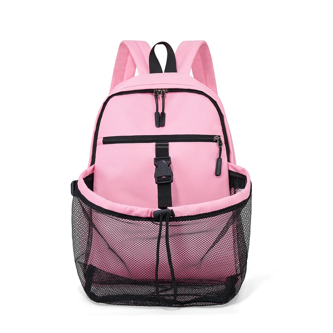 

Children s Large Capacity Basketball/Football Training Mesh Bag - Multifunctional Volleyball Backpack. 30 рожевий