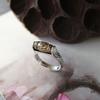 Retro ,Old ,Simple ,Ethnic ,Six -Character Mantra ,Ming Mantra ,Transit Pearl Ring ,Female Opening ,Turnable Silver Jewelry