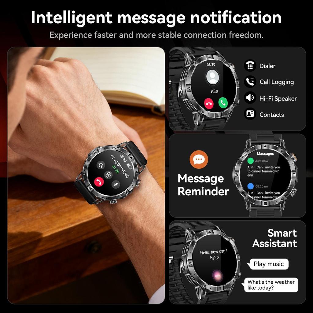 Smartwatch QTLLBT with 100+ Sports Modes, Answer/make Calls, Fitness Activity Tracker, Pedometer, Custom Watch Faces, Weather