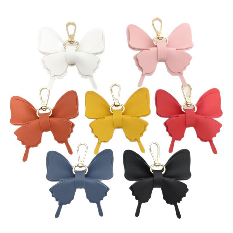 Elegant Butterfly Keychain Charm with Custom Logo - Luxury Car Accessory Pendant