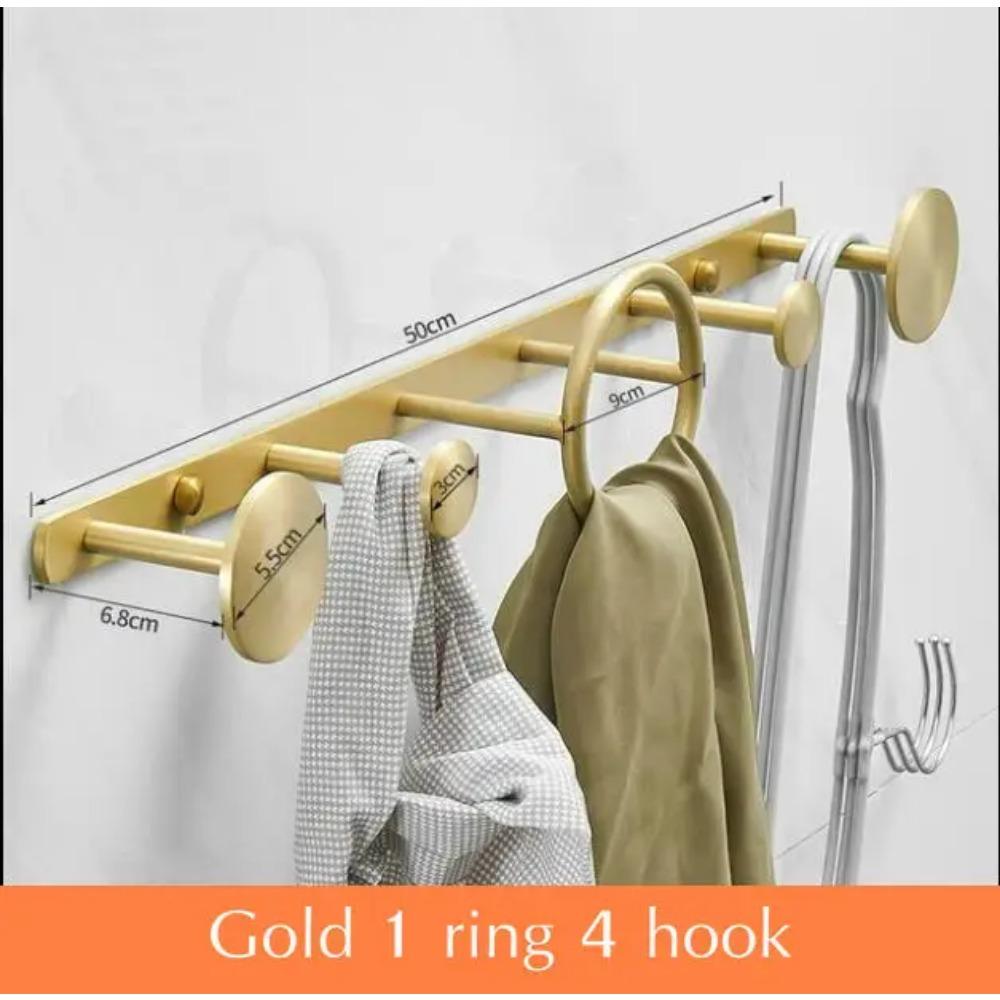 Brass Black and Gold Coat Hook Toilet Wall Mount Coat Rack Row Hook Door Hook Bathroom Accessories
