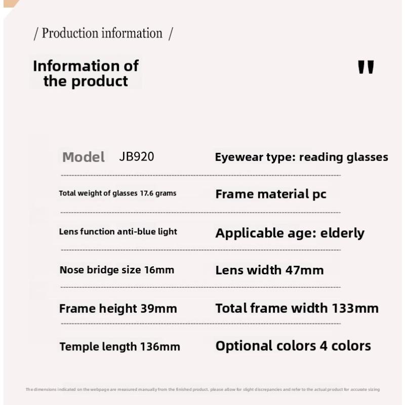 New Square-framed Anti-Blue Light Presbyopia Glasses Unisex Fashionable High Definition Ultra-Light Reading Eyewear