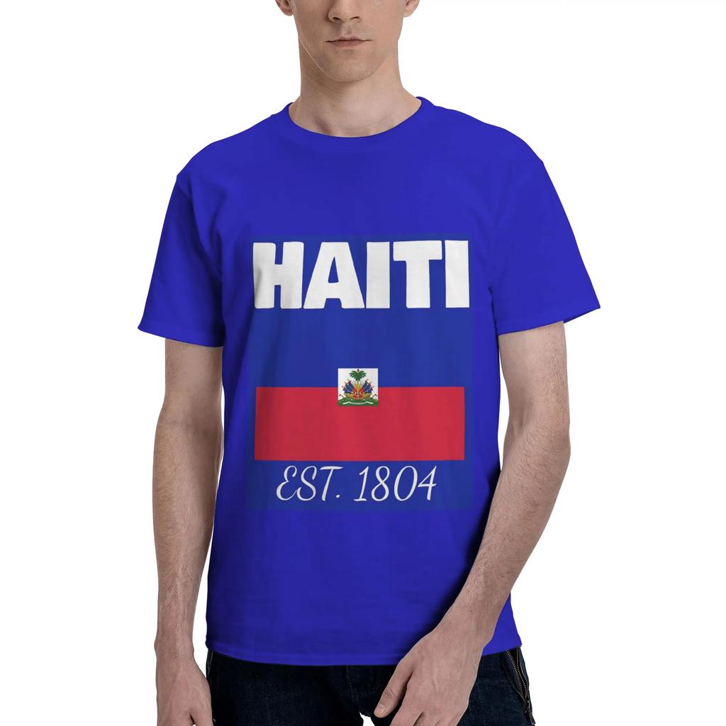 Haiti EST 1804 Independence Haitian Flag Merch 100 Cotton TShirt Mens Oversized T Shirts Men Crew Neck Short Sleeve S6XL