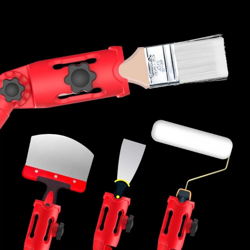 Rotating Head Plastic Paint Brush Holder Painting Tool Adapter Plastic Extension Poles Attachment Holder Enduring
