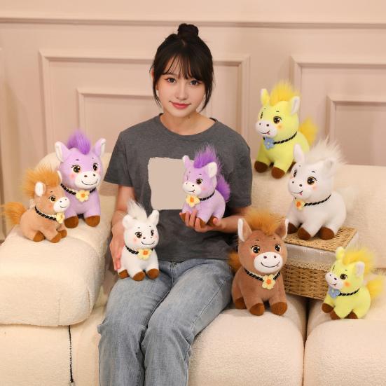 Horse Doll Plush Toy Year of The Horse Auspicious Meaning Keychain Pendant PP Cotton Filling Doll Home Car Decor