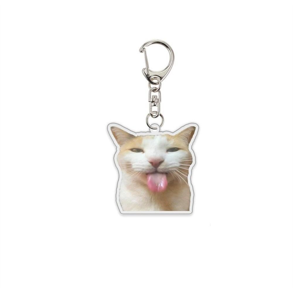 Compact Size Cartoon Cat Keychain Lightweight Cat Head Bag Pendant For Bag Accessory 5