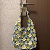 Handmade Crochet Floral Print Shoulder Bag - Summer Gift for Her