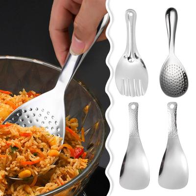 New Stainless Steel Anti-Stick Rice Spoon Thickened Durable Rice Shovel Canteen Serving Spoon Kitchen Tools