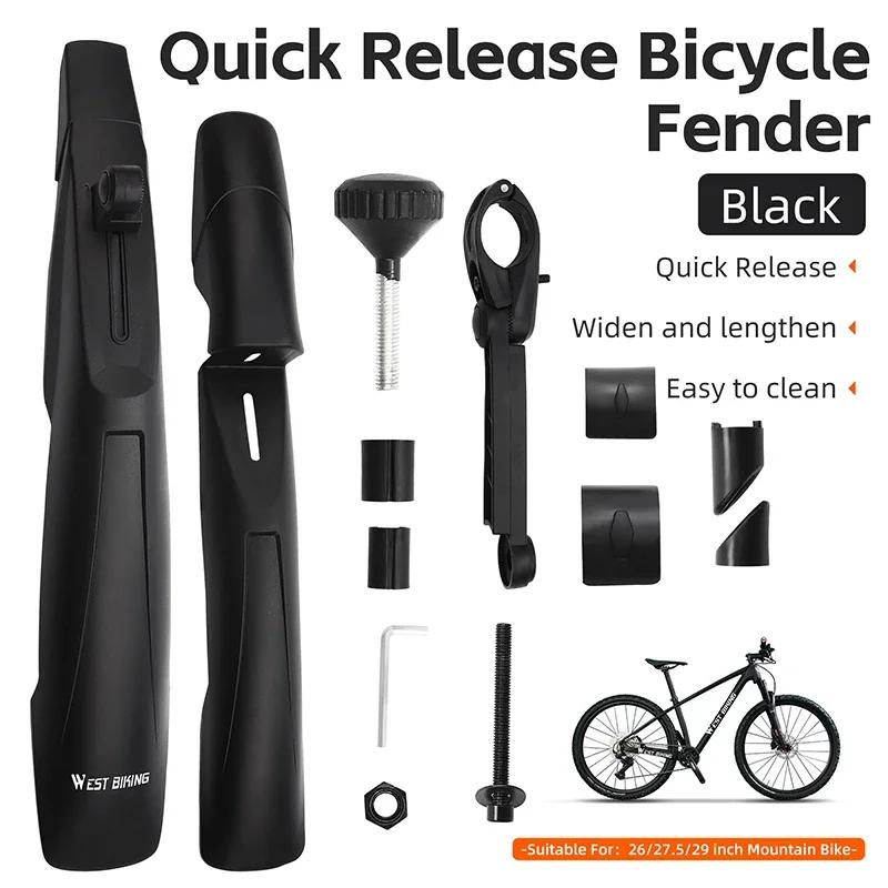 WEST BIKING Mountain Bike Fender Set Universal 29 Inch MTB Mudguard Adjustable Front and Rear Mud Flaps Bicycle Mud Protector Fender Set